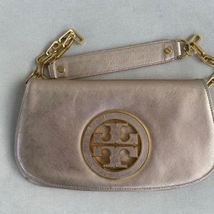 Tory Burch rose gold shoulder bag clutch
